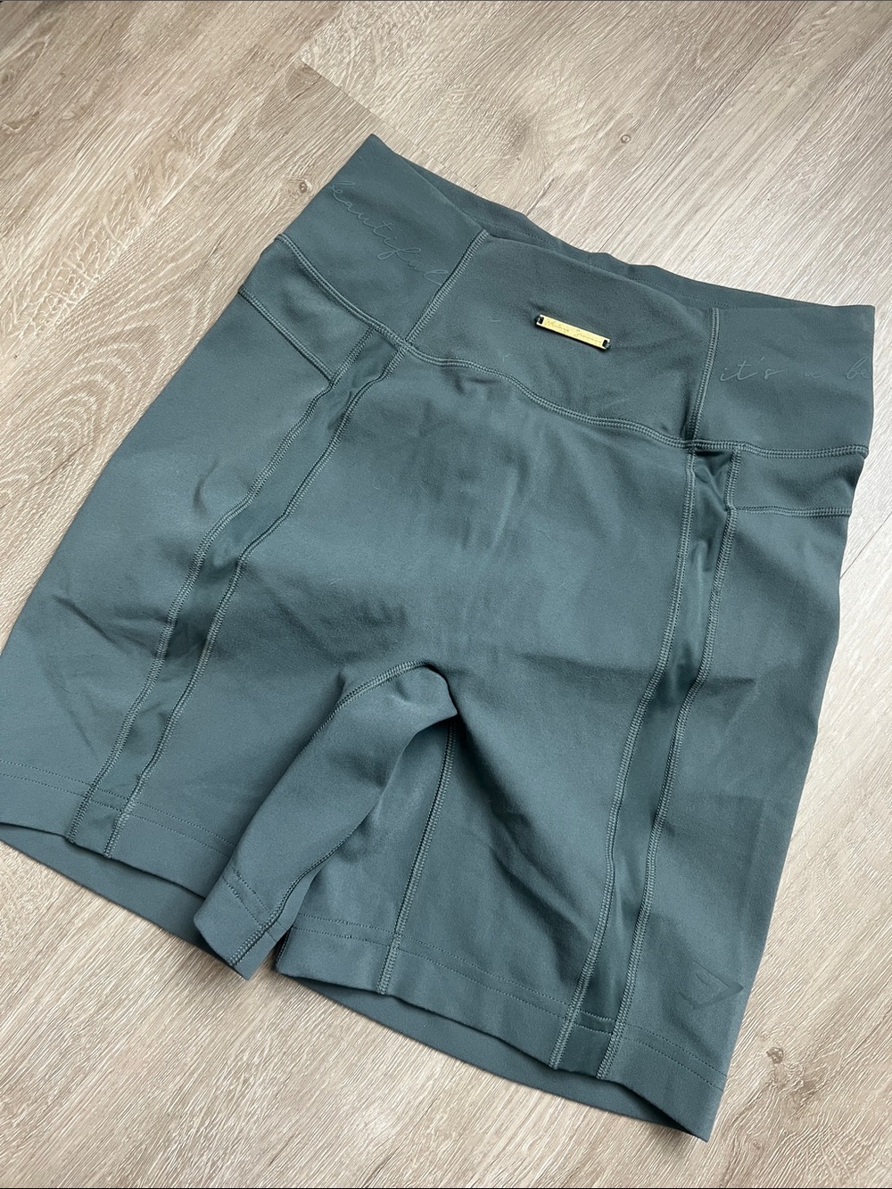 Gymshark High-Waist Bike Shorts in Deep Teal